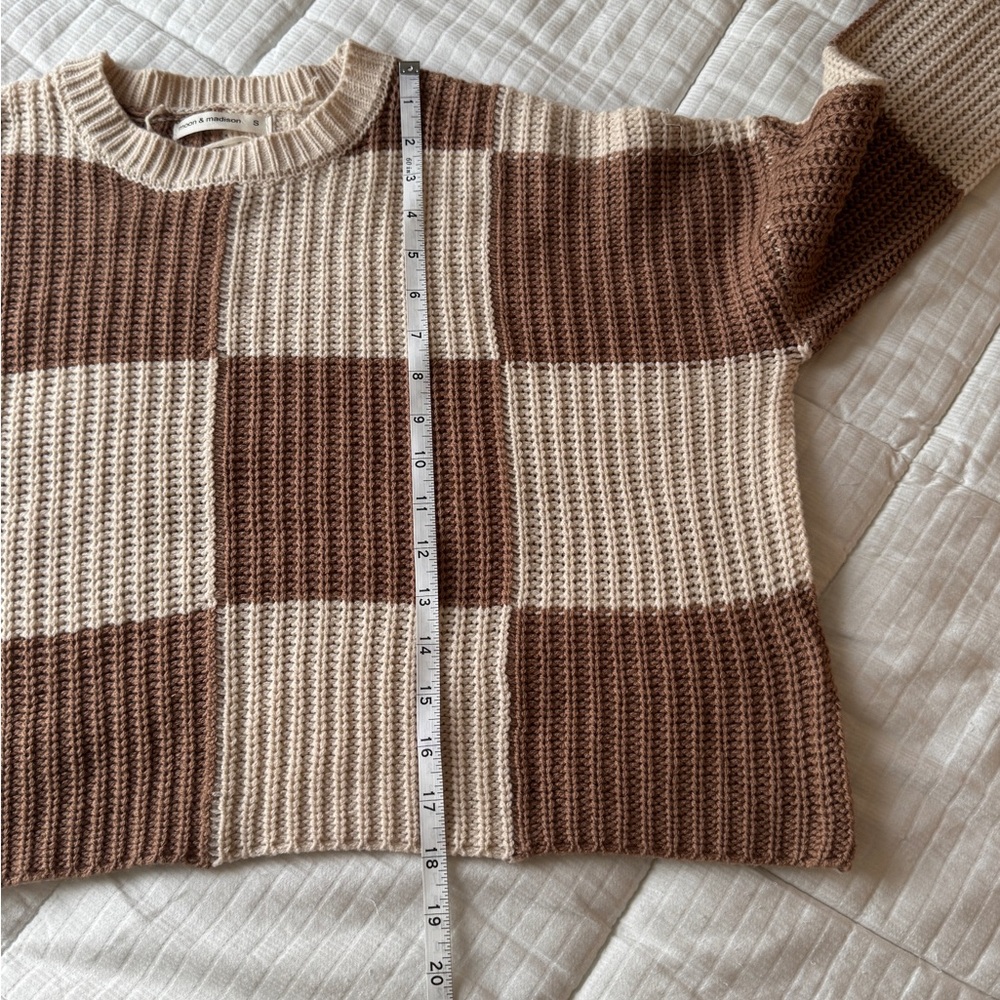 Moon & madison brown checkered knit sweater - Picture 5 of 7